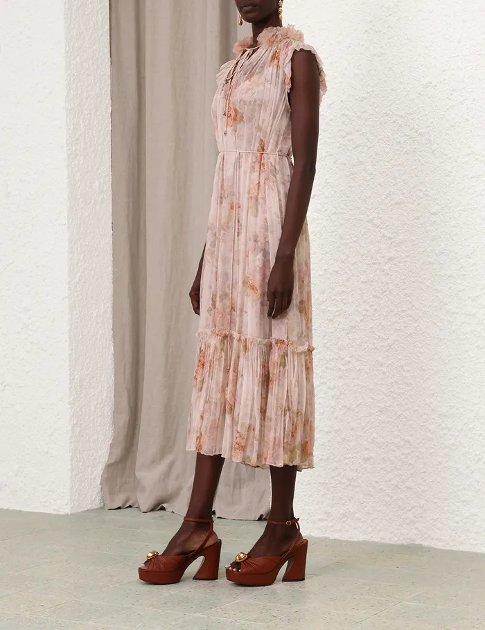 Women Zimmermann Dresses Illustration Flutter Dress Cream Rococo Floral
