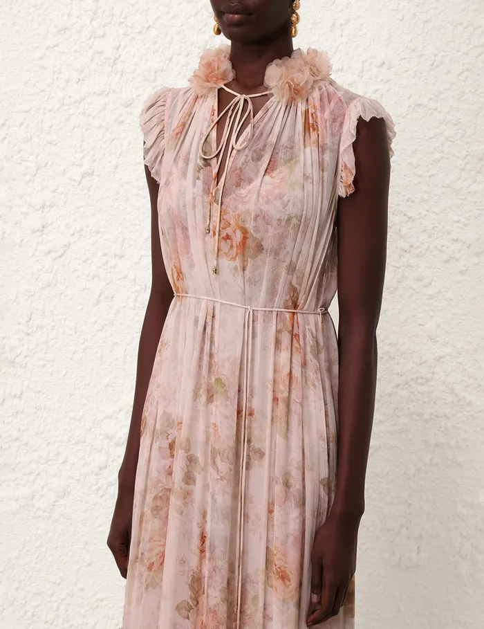 Women Zimmermann Dresses Illustration Flutter Dress Cream Rococo Floral