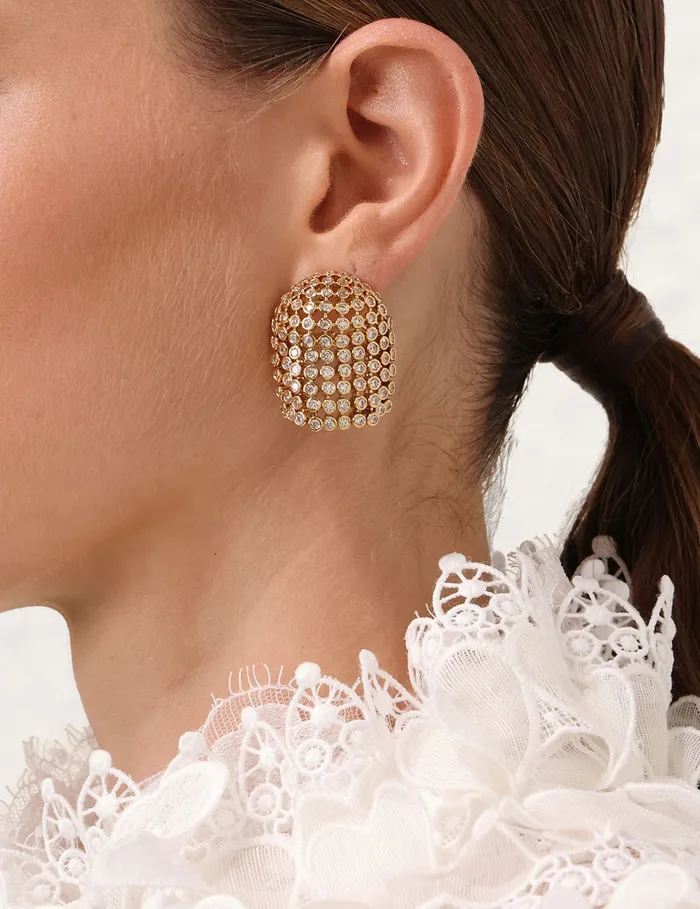 Women Zimmermann Earrings Nova Fringe Studs Gold