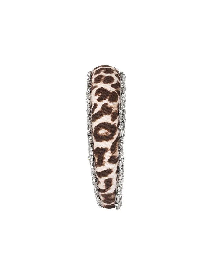 Women Zimmermann Hair Accessories Linen Rhinestone Headband Chocolate Leopard