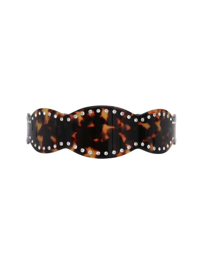 Women Zimmermann Hair Accessories Rhinestone Headband Havana