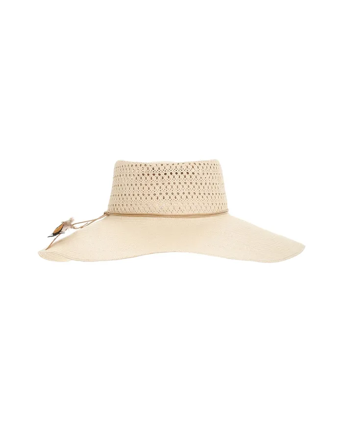 Women Zimmermann Hats Open Weave Crown Boater Natural