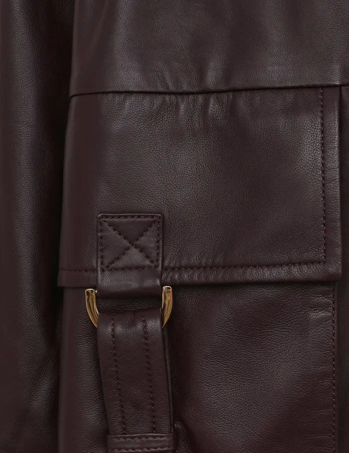 Women Zimmermann Jackets and Coats Illustration Leather Jacket Mahogany