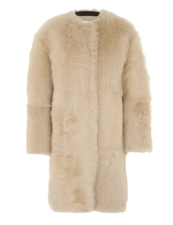 Women Zimmermann Jackets and Coats Illustration Shearling Coat Cream