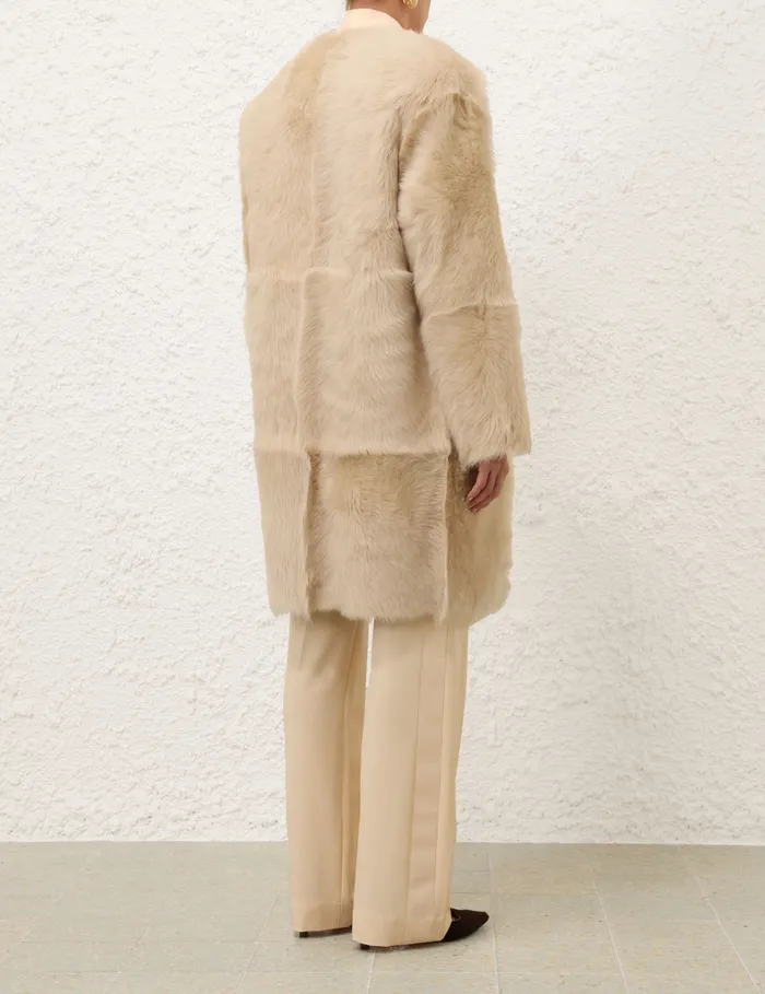 Women Zimmermann Jackets and Coats Illustration Shearling Coat Cream