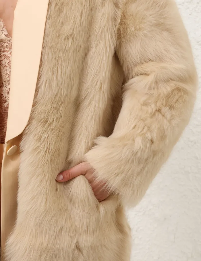 Women Zimmermann Jackets and Coats Illustration Shearling Coat Cream