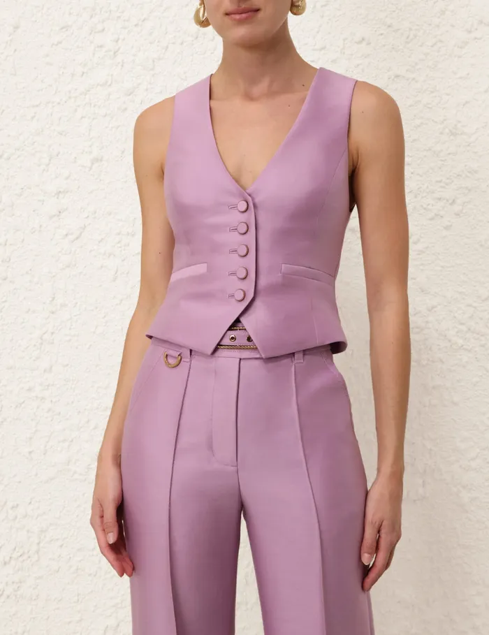 Women Zimmermann Jackets and Coats Illustration Tailored Vest Lilac