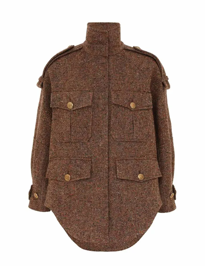 Women Zimmermann Jackets and Coats Illustration Tweed Jacket Brown Multi