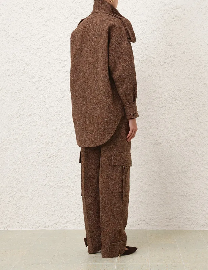 Women Zimmermann Jackets and Coats Illustration Tweed Jacket Brown Multi