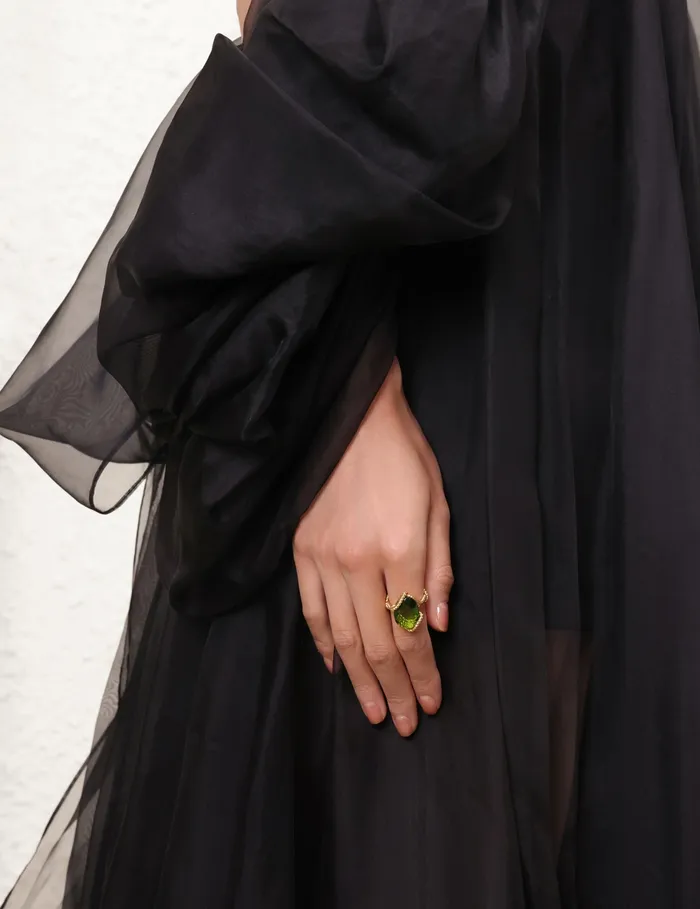 Women Zimmermann Jewellery Bloom Oval Ring Goldemerald