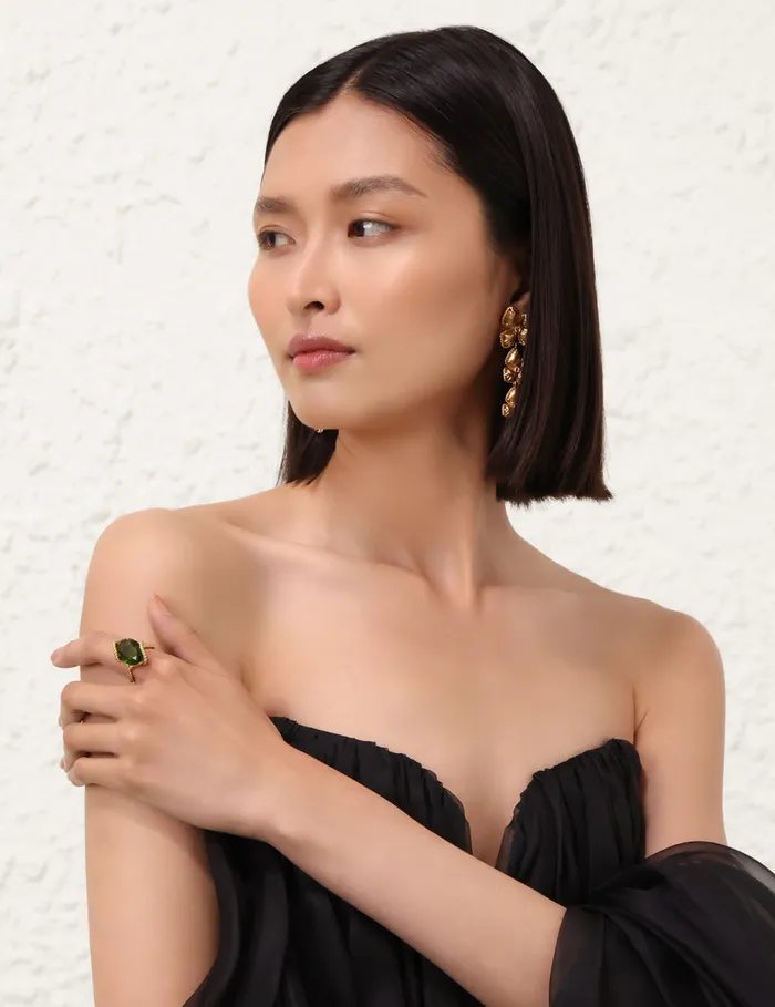 Women Zimmermann Jewellery Bloom Oval Ring Goldemerald