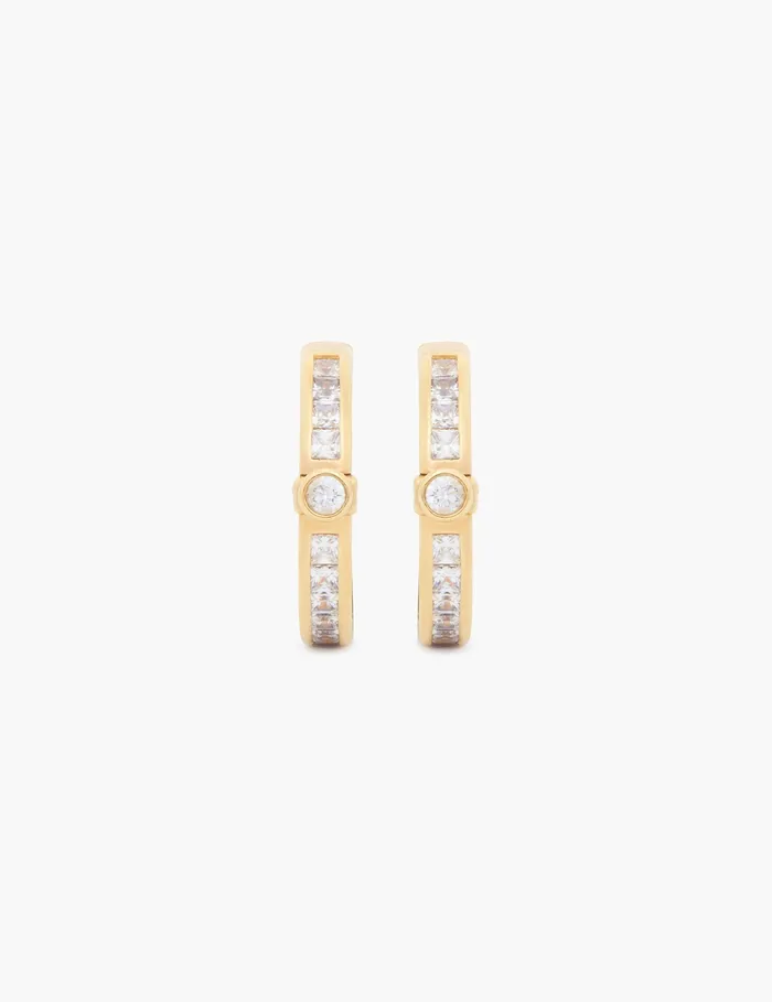 Women Zimmermann Jewellery Halo Pave Hoops Gold