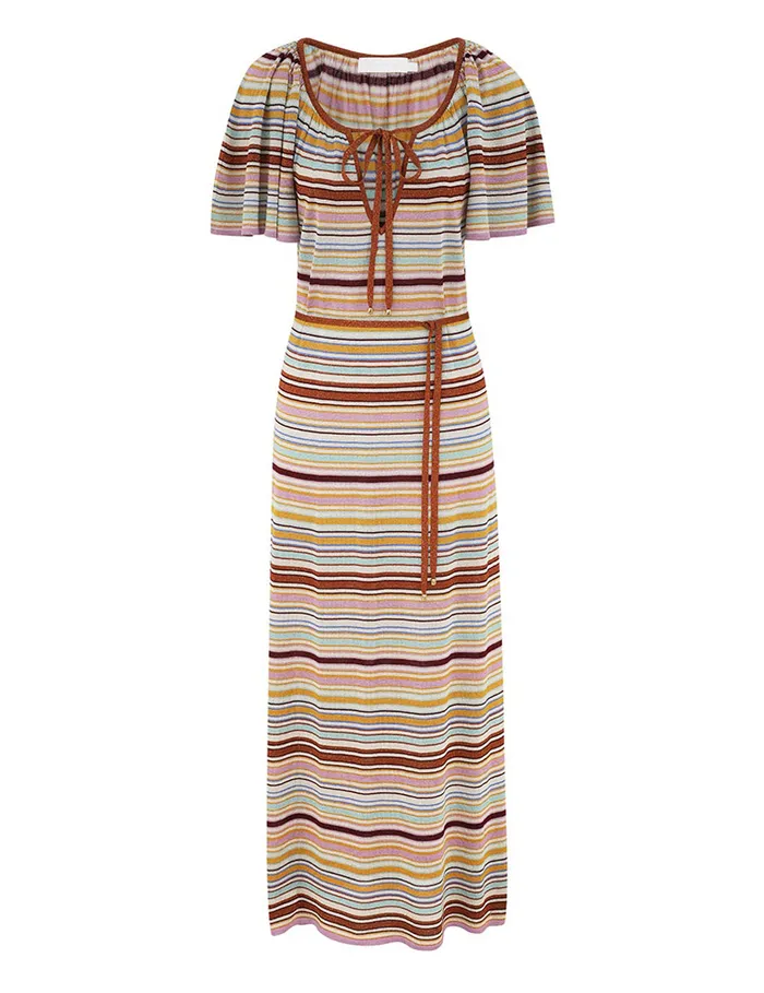 Women Zimmermann Knitwear Tallow Metallic Stripe Dress Multi