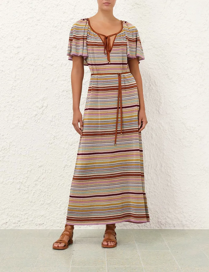 Women Zimmermann Knitwear Tallow Metallic Stripe Dress Multi