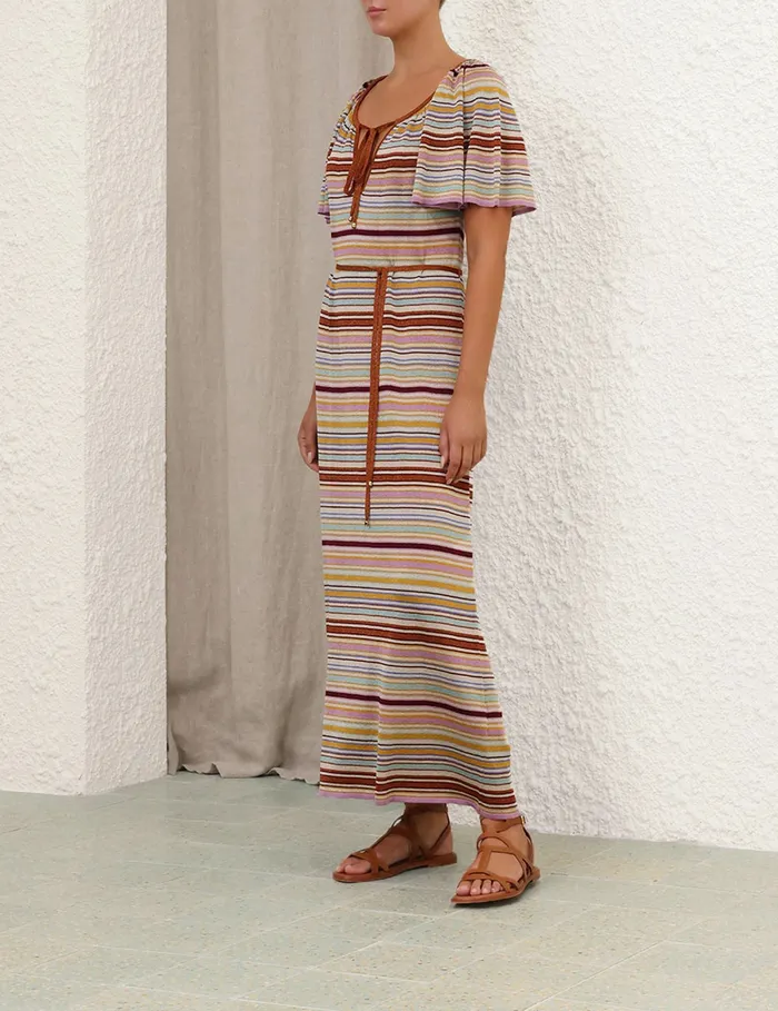Women Zimmermann Knitwear Tallow Metallic Stripe Dress Multi