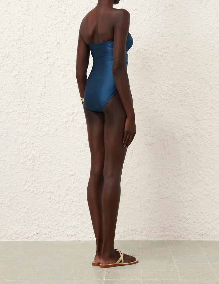 Women Zimmermann One Pieces Lightburst Deep U Trim 1pc Teal