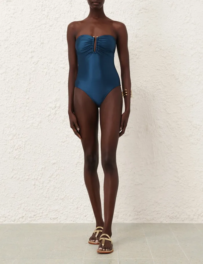 Women Zimmermann One Pieces Lightburst Deep U Trim 1pc Teal