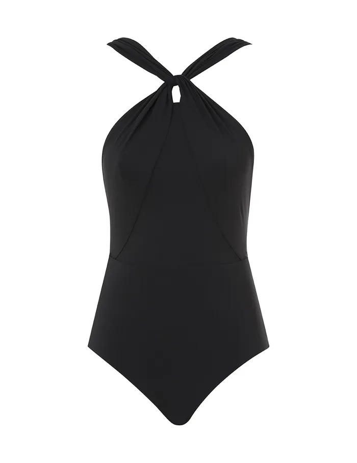 Women Zimmermann One Pieces Ottie High Neck Draped 1pc Noir
