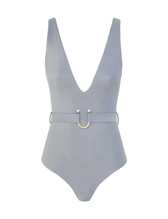 Women Zimmermann One Pieces Waverly Metallic Plunge 1pc Sky Blue