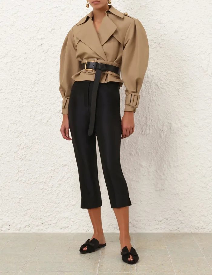Women Zimmermann Shorts and Pants Crush Cropped Slim Pant Black