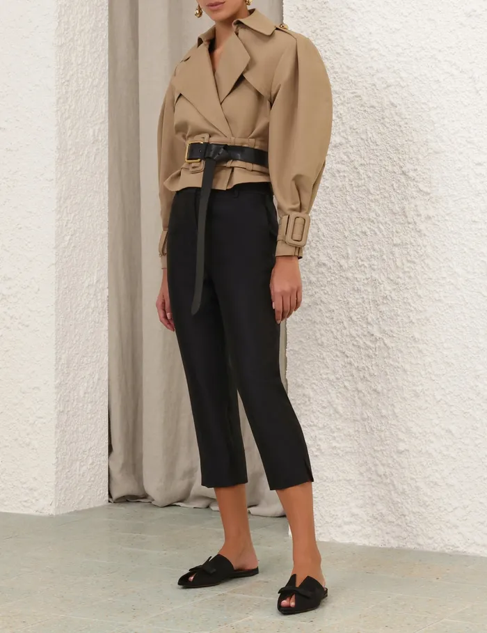 Women Zimmermann Shorts and Pants Crush Cropped Slim Pant Black