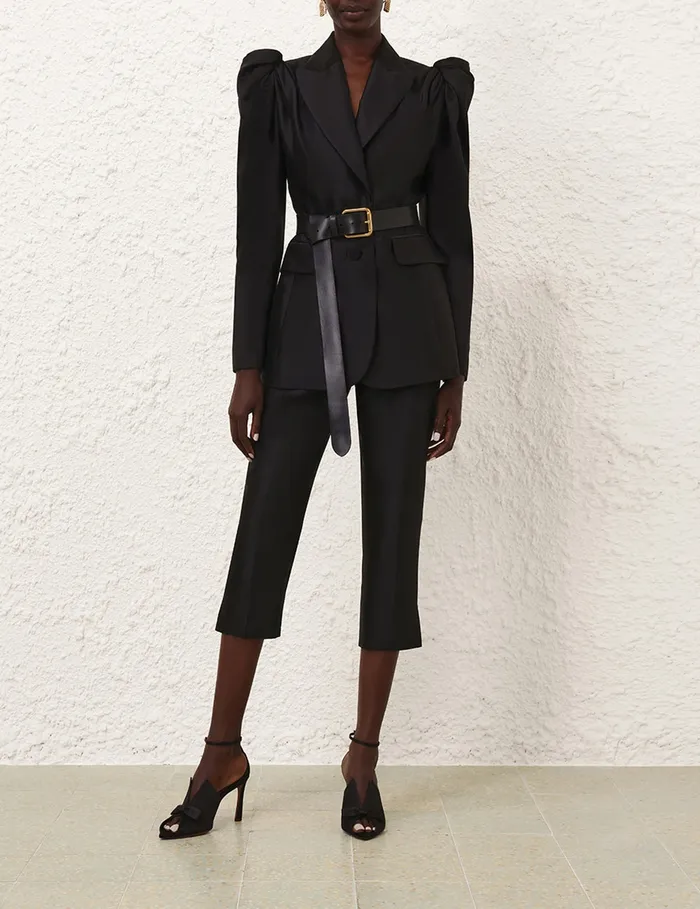 Women Zimmermann Shorts and Pants Crush Cropped Slim Pant Black