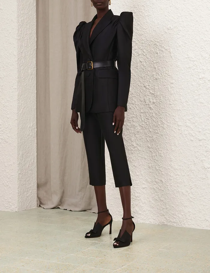 Women Zimmermann Shorts and Pants Crush Cropped Slim Pant Black