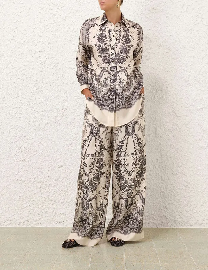 Women Zimmermann Shorts and Pants Crush Draw Waist Pant Ivory Locket
