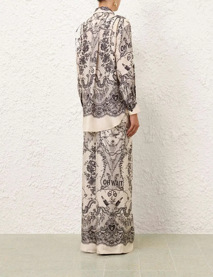 Women Zimmermann Shorts and Pants Crush Draw Waist Pant Ivory Locket
