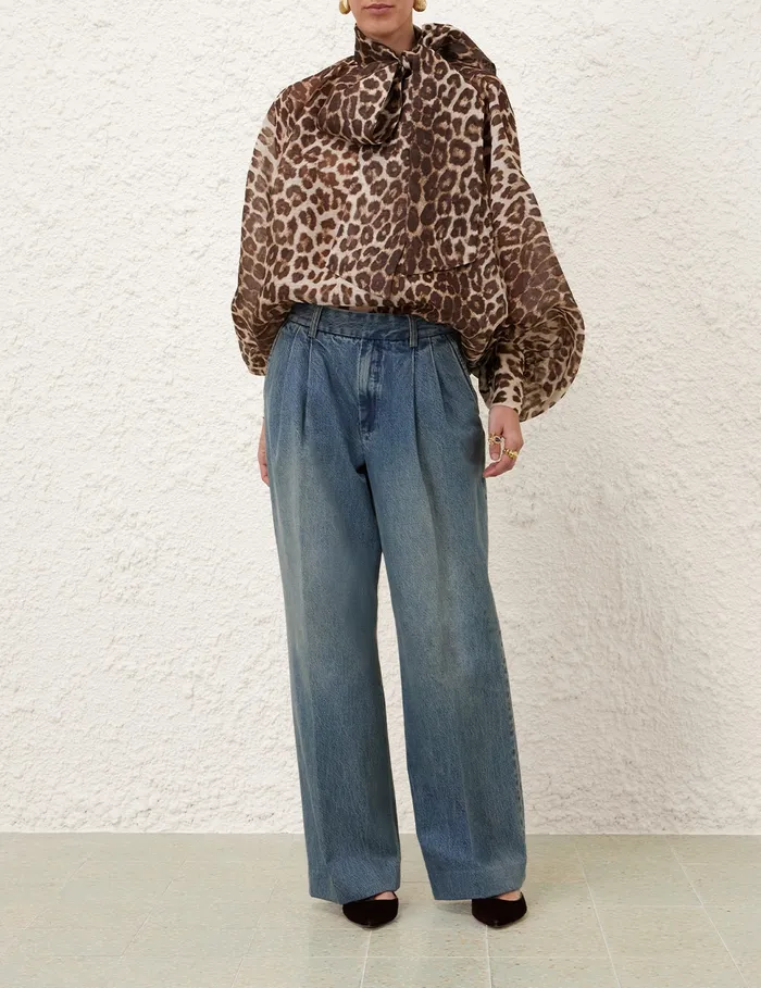 Women Zimmermann Shorts and Pants Illustration Denim Pant Neptune