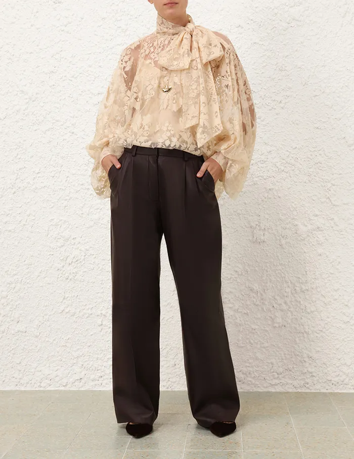 Women Zimmermann Shorts and Pants Illustration Leather Pant Mahogany