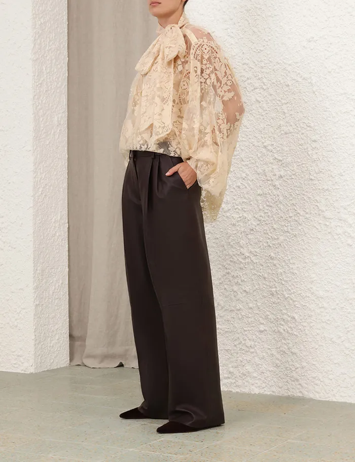 Women Zimmermann Shorts and Pants Illustration Leather Pant Mahogany