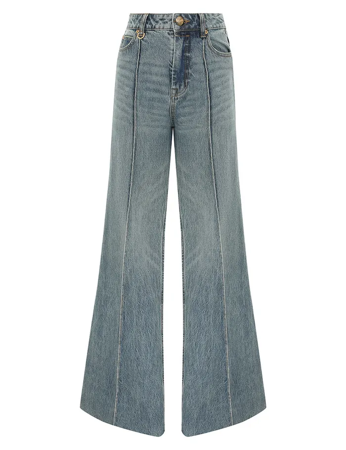 Women Zimmermann Shorts and Pants Illustration Wide Leg Jean Neptune