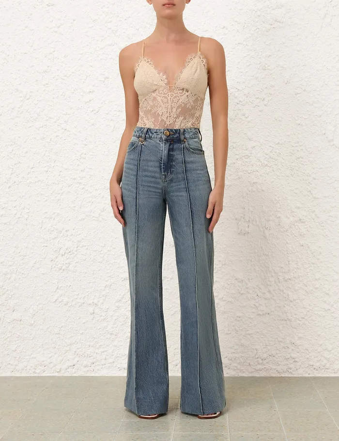 Women Zimmermann Shorts and Pants Illustration Wide Leg Jean Neptune