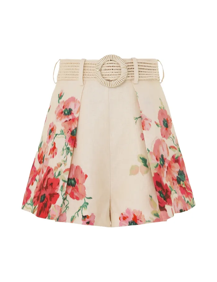 Women Zimmermann Shorts and Pants Lightburst Tuck Short Creamred Floral