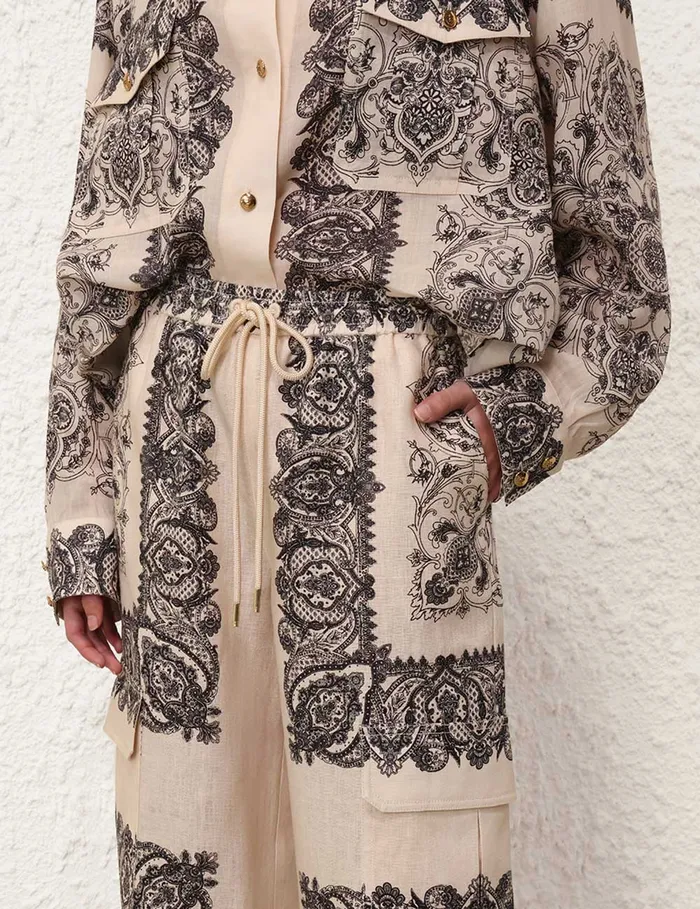 Women Zimmermann Shorts and Pants Utility Track Pant Tea Paisley