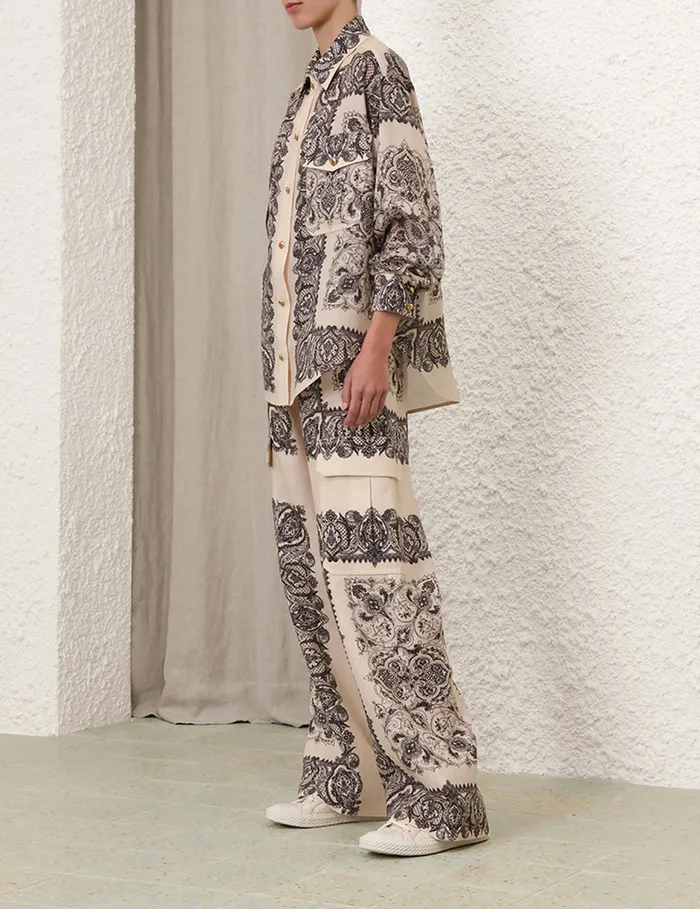 Women Zimmermann Shorts and Pants Utility Track Pant Tea Paisley
