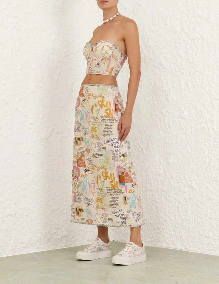 Women Zimmermann Skirts Crush Embellished Midi Skirt Dear Diary