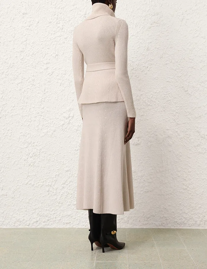 Women Zimmermann Skirts Illustration Paneled Rib Skirt Cream