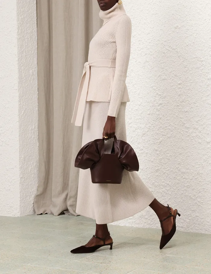 Women Zimmermann Skirts Illustration Paneled Rib Skirt Cream