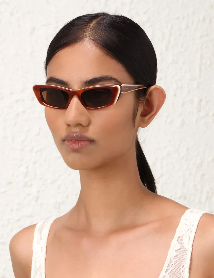 Women Zimmermann Sunglasses Uptempo Cat Eye Havana
