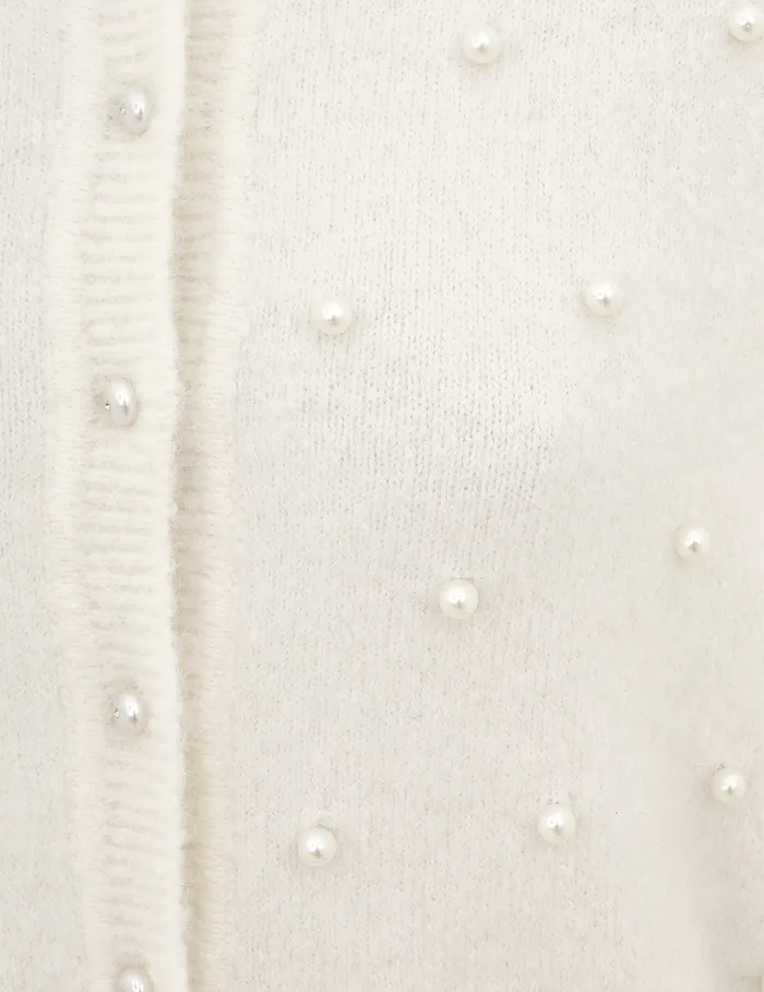 Women Zimmermann Tops Crush Beaded Cardigan Ivorypearl