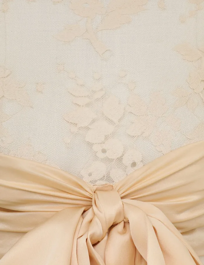 Women Zimmermann Tops Illustration Lace Bow Bodice Tea