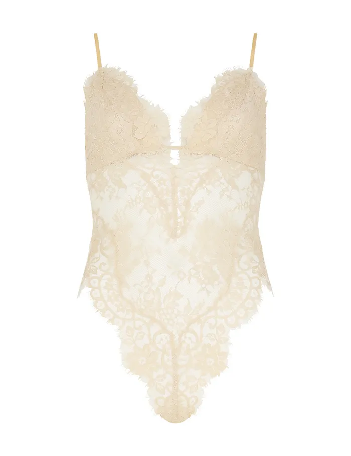 Women Zimmermann Tops Illustration Lace Teddy Cream