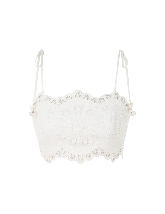 Women Zimmermann Tops Ottie Embroidered Bodice Ivory