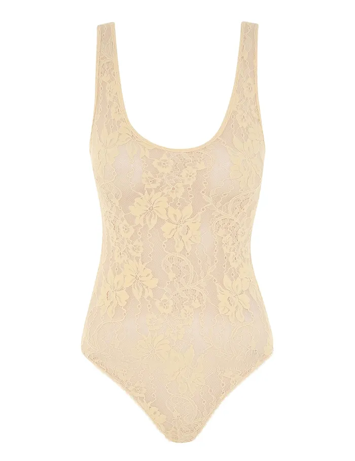 Women Zimmermann Tops Scoop Neck Bodysuit Tea