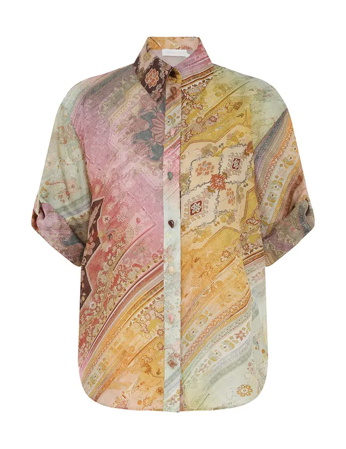 Women Zimmermann Tops Tallow Relaxed Shirt Ombre Multi