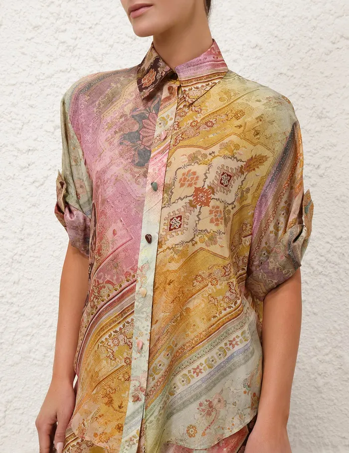 Women Zimmermann Tops Tallow Relaxed Shirt Ombre Multi