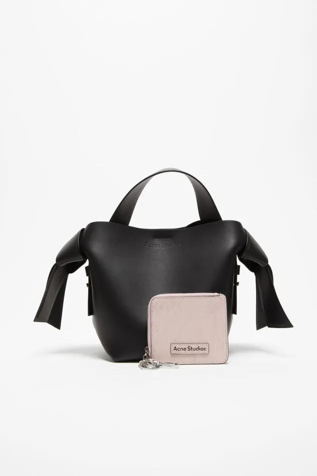 Women Zip Leather Wallet Pastel Pink Acne Studios Small Leather Goods