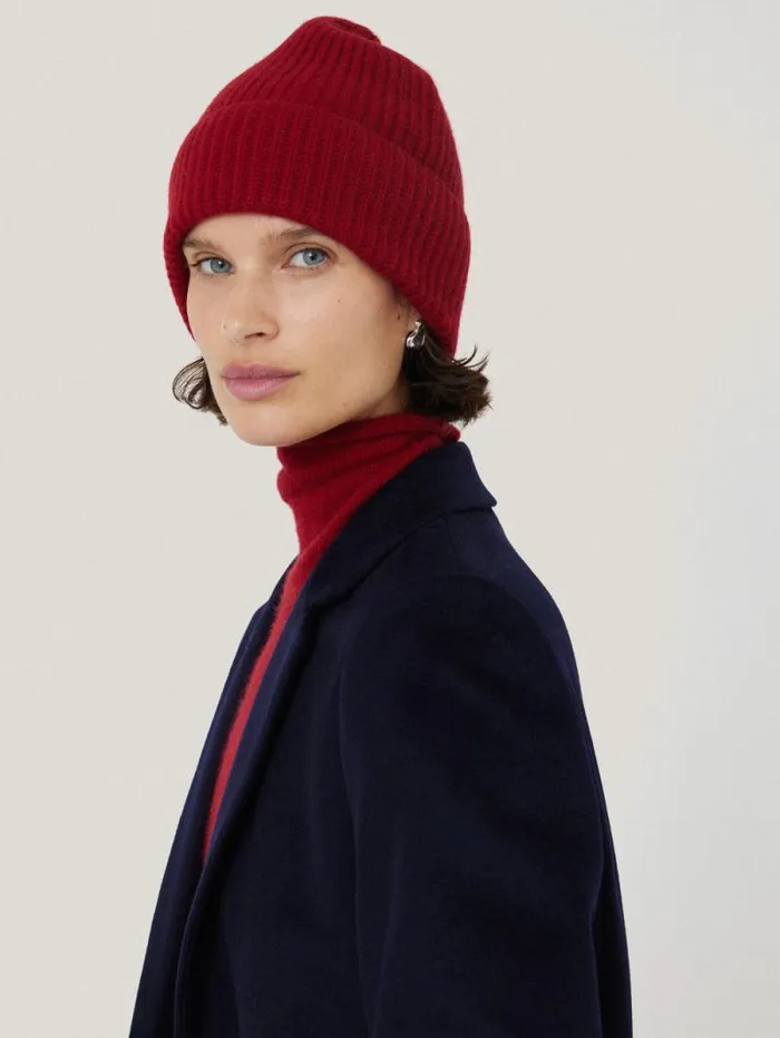 Wool Cashmere Blend Beanie Red Women Jigsaw Knitwear and Cashmere